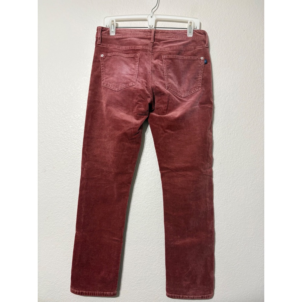 Pilcro Burgundy Rose Corduroy Slim Boyfriend Crop Mid Rise Stretchy 27 - Picture 2 of 15
